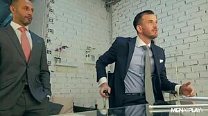 Oh man, Franky Fox and Vadim Romanov bareback anal in changing room, cumshot everywhere