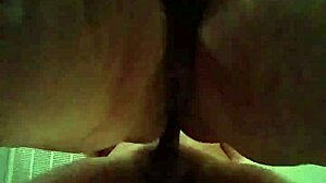 Husband fucks cum into chubby wife, fat jiggles wildy