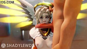 Mercy's mouth fucks in hentai