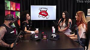 mayze in sheer red lingerie shows off her beautiful body