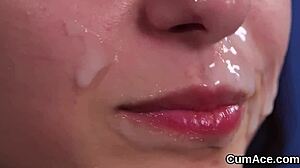 My Soul Burns as Horny Kitten Swallows Every Drop of Jizz on Her Face