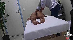 nympho came during massage and fucked the masseur, hidden cam caught it all 😜