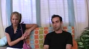 Skinny blonde's first fuck experience