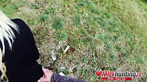 harleen van hynten goes cock-crazy with deepthroat and outdoor fucking, that milf takes big cock in public like a filthy slut