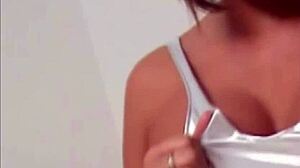 these shiny gold pvc lingerie fit the petite babe just right