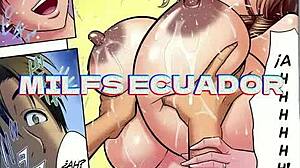 Emotional encounter with twin milfs boasting big tits and asses.