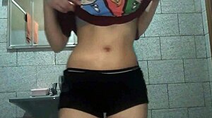 Hiding in Bathroom Showing Off My Wet Pussy