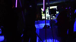 male stripper glows in dark for milfs, exciting with big ass monster cock