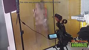 Rafaella denardin shows big tits in frosted shower with ed j