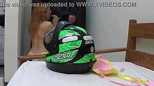 Delivery boy receives unexpected blowjob from latina amateur with natural tits