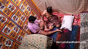 Indian husband finishes wife's masturbation.