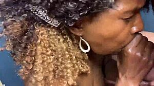 Ebony hot wife takes cum at cinema!
