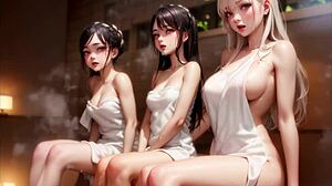 Ai illustration of big tits and boobs in hentai anime