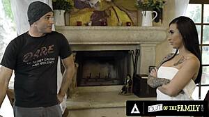 tattooed beauty lily lane takes stepson's big cock deep in her asshole