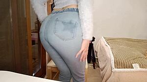 Papa leaves for work, and I masturbate alone with blonde pussy