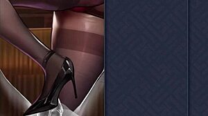 secret agent sibyl in stockings and heels contrasts kinky hentai game vibes