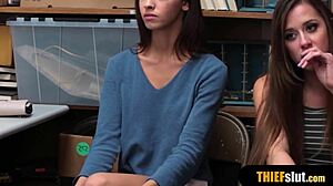 pervy cop fuckin two shoplifter chicks at once... damn its rough