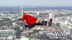 Classic Porn Features Kelly Trump As Super Woman With Fake Tits Cumshot Blowjob