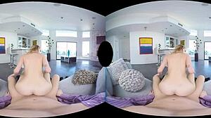 Blonde prostitute Arya Fae takes anal in VR