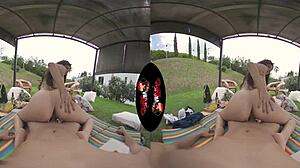 check out this sexy cute latina teen with big tits and hard nipples in outdoor vr 😍