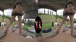 check out this sexy cute latina teen with big tits and hard nipples in outdoor vr 😍