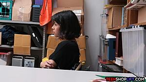 i saw the security guard pound that petite brunette teen's pussy in the office it was so hot