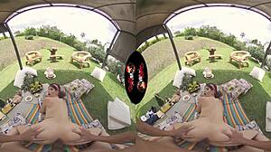 check out this sexy cute latina teen with big tits and hard nipples in outdoor vr 😍