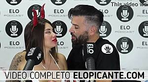 Elo Podcast Sucks On Sara Blonde's Natural Tits In The Spicy Room