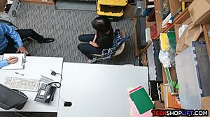 i saw the security guard pound that petite brunette teen's pussy in the office it was so hot