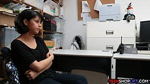 i saw the security guard pound that petite brunette teen's pussy in the office it was so hot