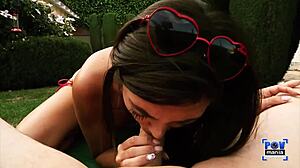 social star frida sante in the backyard