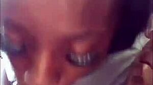 ebony chick sucks white dick sloppy 😈