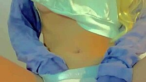 i feel so hot as this teen 18+ in lingerie masturbates her shaved european pussy until she cums hard