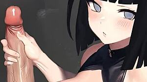 Hinata delivers a steamy handjob in pov style