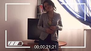 Hot Hippie Teases Herself