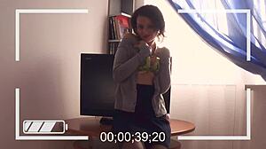 Hot Hippie Teases Herself