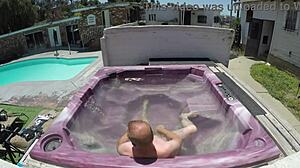 dayanara in hot tub pov skinny pool bath