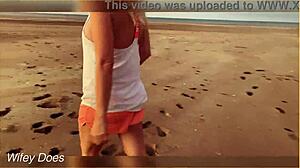 flashing tits at the sunset