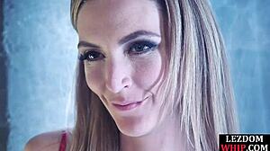 Mistress dominates subject with toys and oral