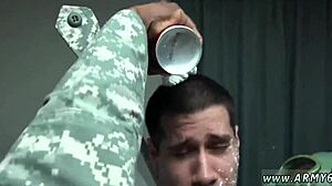 Teen Gay Army Blowjob!