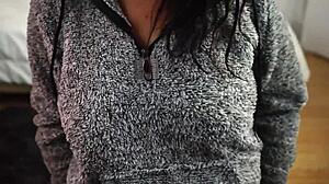 My Girlfriend Touches Herself on Couch Oral Groping Pussy