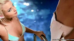 Watch this blonde give a blowjob to the horny swimmer