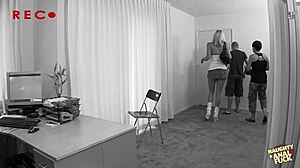 Blonde milf deepthroats with piercing then rides big cock 😍