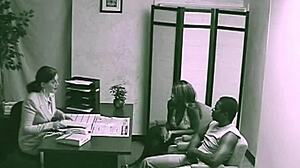 black couple secretly fucks in the office hidden cam