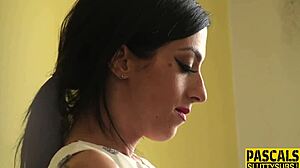 Amateur feels intense emotions while throating dick deeply.