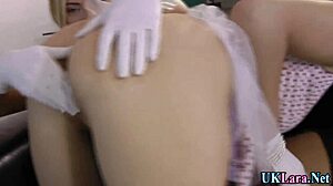 British Mature In Stockings Blows Rod With Small Tits