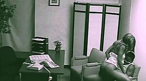 black couple secretly fucks in the office hidden cam