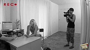 Blonde milf deepthroats with piercing then rides big cock 😍