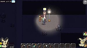 in this hentai game village rhapsody part 3 narrated in spanish, asian ranch girl with big tits gets wild in stable