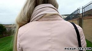 czech blonde sucks and gets boned outdoors